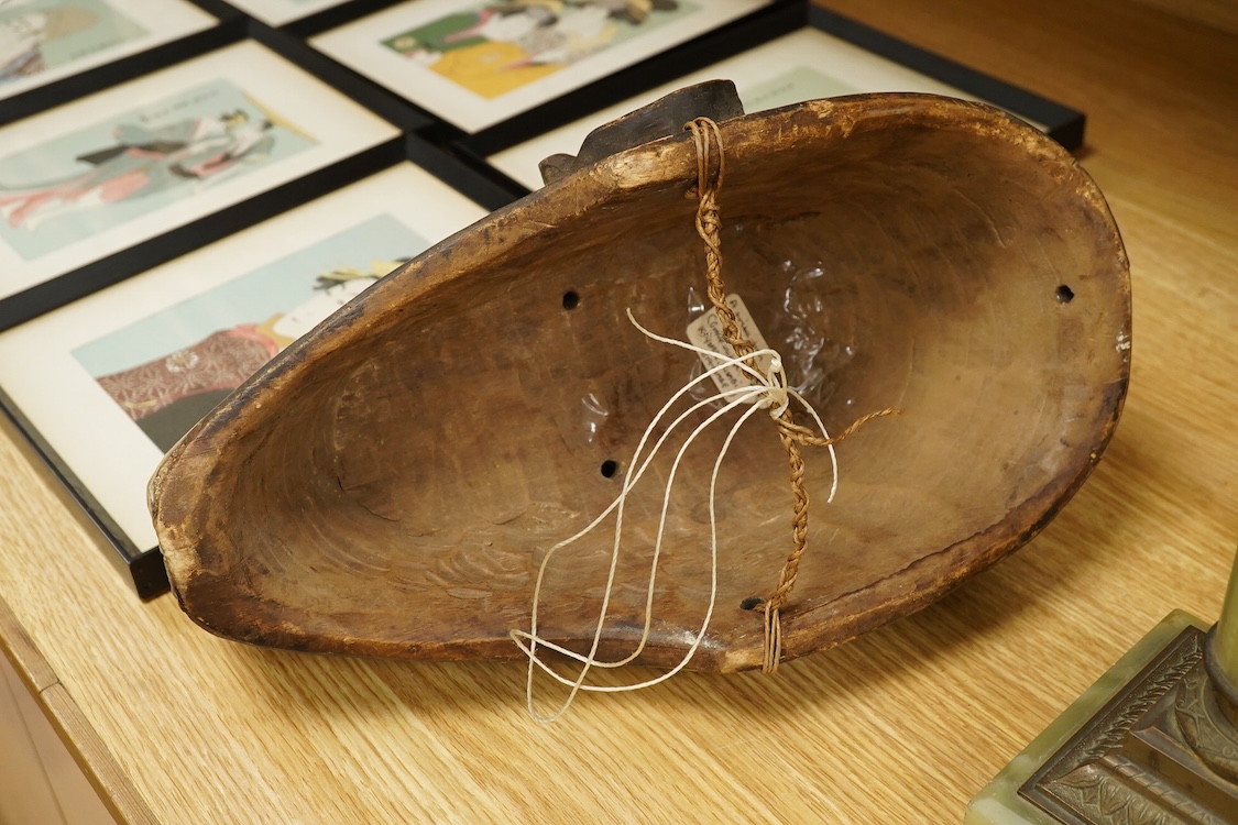 African tribal art interest; a Democratic Republic of Congo carved and painted mask, 36cm